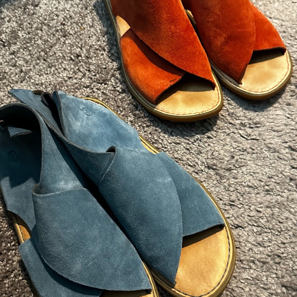 Born Women's Suede Sandals - Blue and Orange